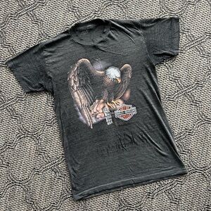 Vintage 1988 Thrashed Harley Davidson Eagle 3D Emblem Fort Worth Fits Medium
